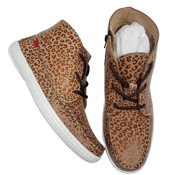 Marc JosephNIB West Houston Bootie Leopard Print Lace Up Leather Boots 2.5